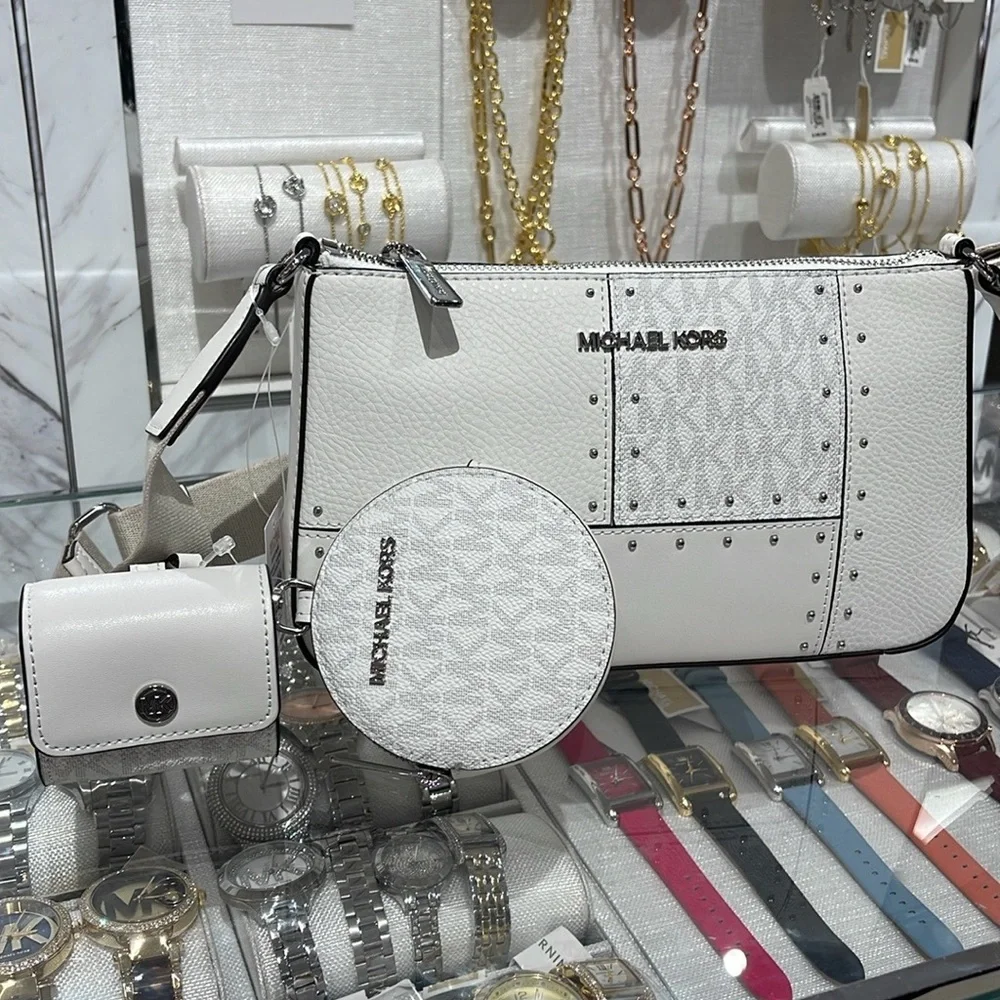 Michael Kors Jet Set Signature Logo Crossbody Bag with Case  Apple Airpods Pro®